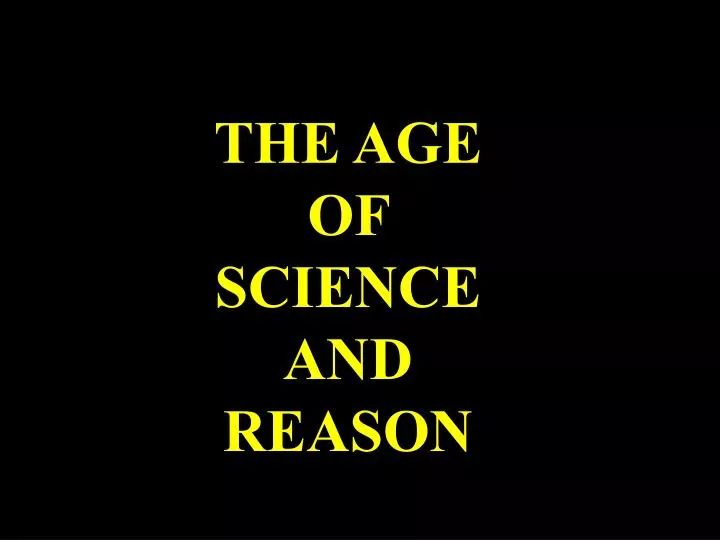 the age of science and reason