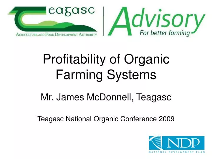 profitability of organic farming systems