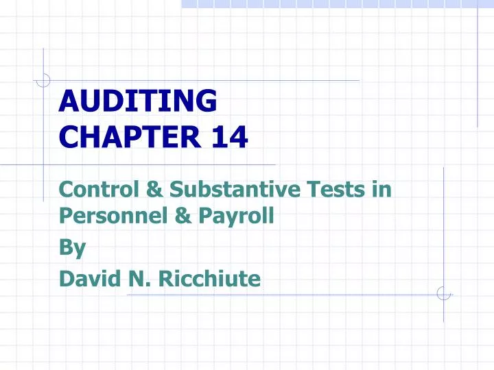 auditing chapter 14