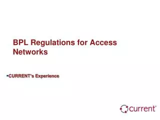 BPL Regulations for Access Networks