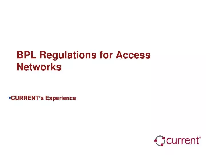 bpl regulations for access networks