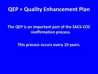 QEP = Quality Enhancement Plan