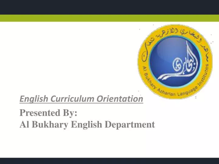 presented by al bukhary english department
