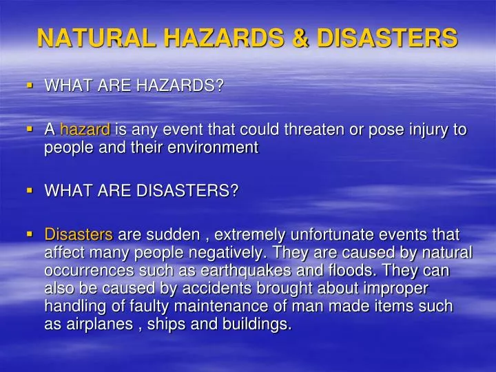 natural hazards disasters