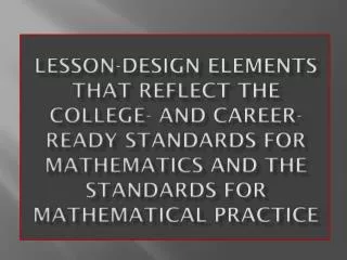 Unpacking the Standards