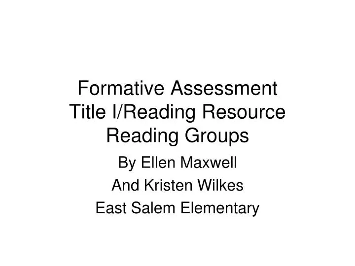 formative assessment title i reading resource reading groups