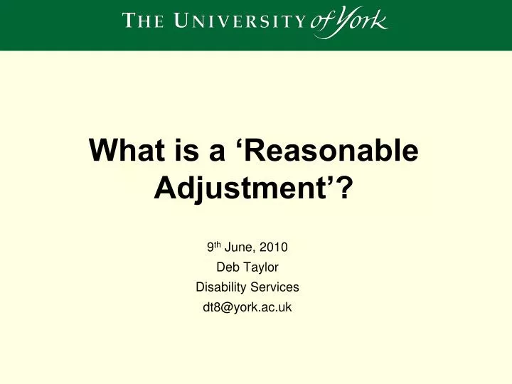 what is a reasonable adjustment
