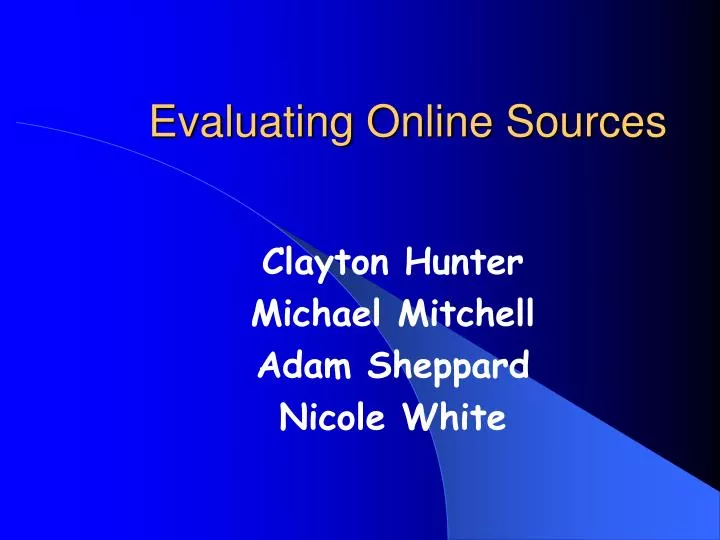 evaluating online sources