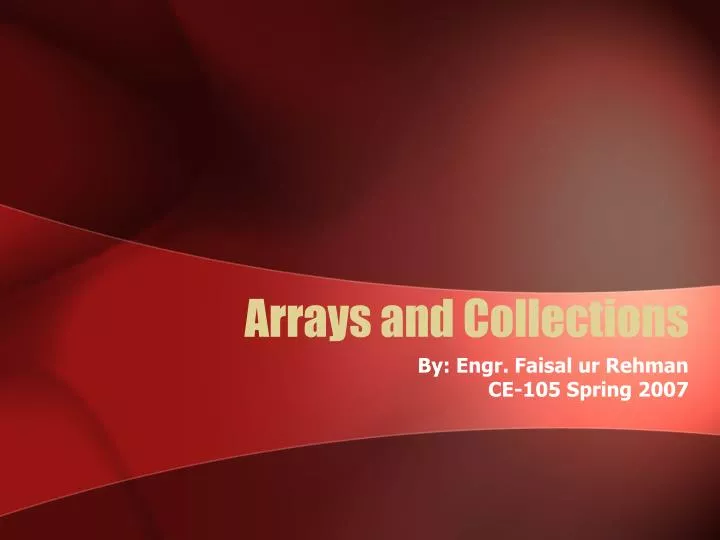 arrays and collections