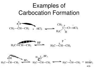 Examples of Carbocation Formation