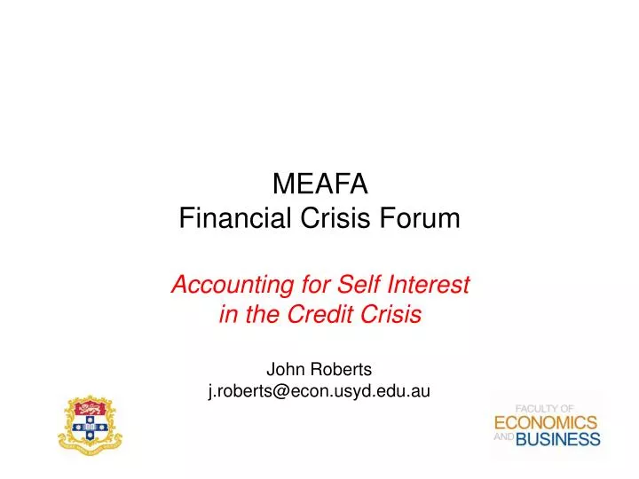 meafa financial crisis forum