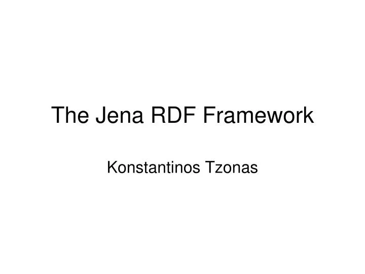 the jena rdf framework
