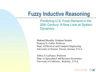 Fuzzy Inductive Reasoning