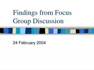 Findings from Focus Group Discussion