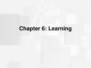 Chapter 6: Learning