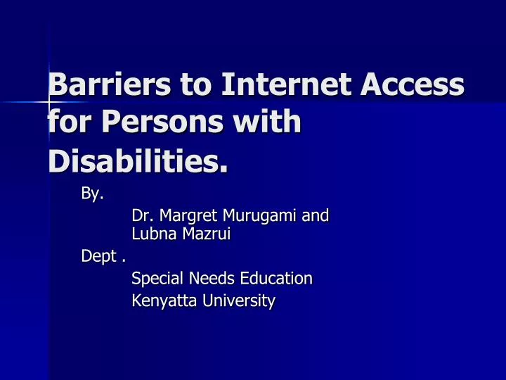 barriers to internet access for persons with disabilities