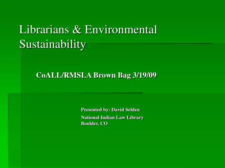 librarians environmental sustainability