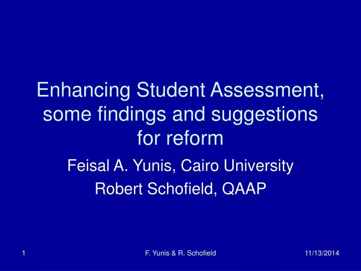 enhancing student assessment some findings and suggestions for reform