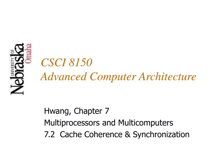csci 8150 advanced computer architecture