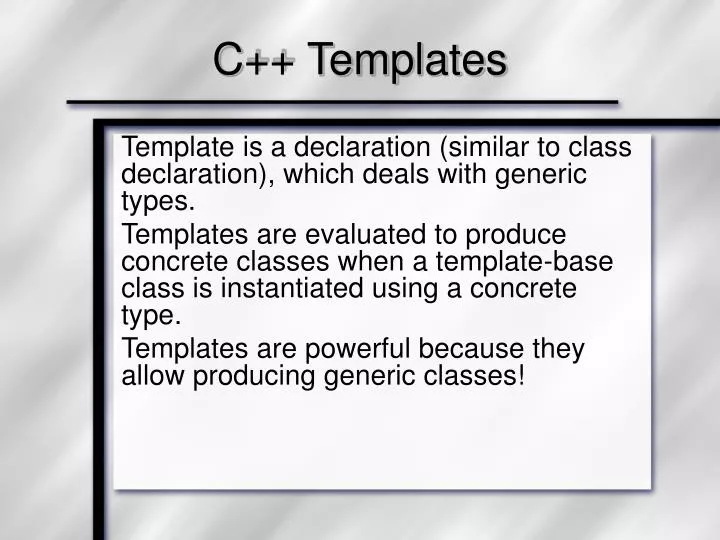 c templates