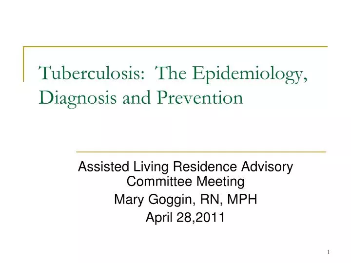 tuberculosis the epidemiology diagnosis and prevention