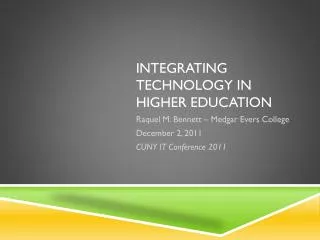 Integrating Technology in Higher Education