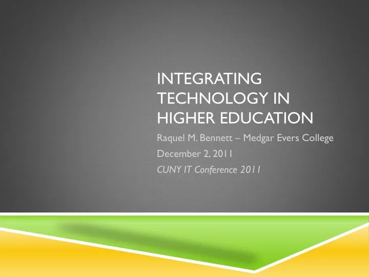 integrating technology in higher education