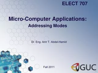 Micro-Computer Applications: Addressing Modes