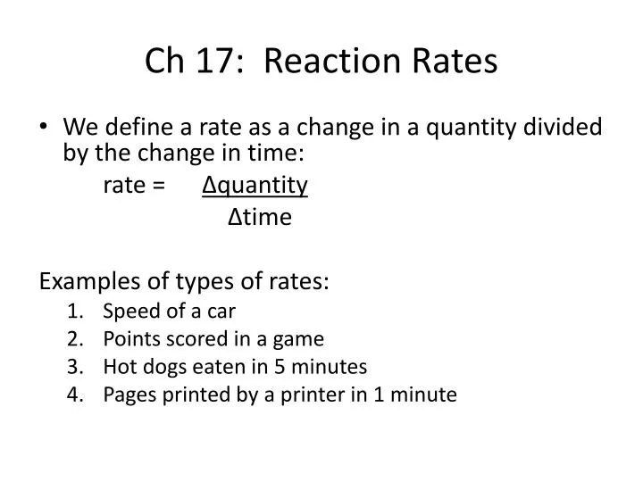ch 17 reaction rates