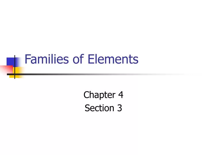 families of elements