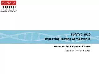 SoftTeC 2010 Improving Testing Competence