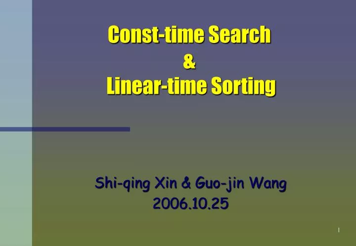 const time search linear time sorting