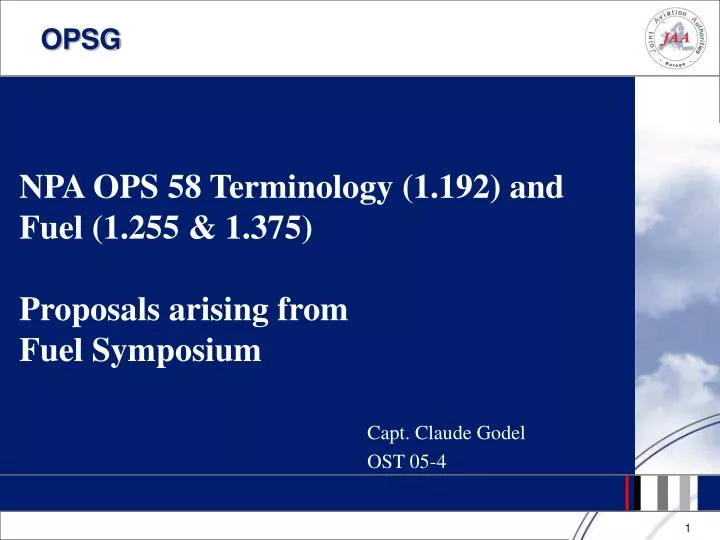 npa ops 58 terminology 1 192 and fuel 1 255 1 375 proposals arising from fuel symposium