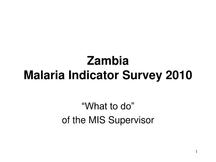 zambia malaria indicator survey 2010