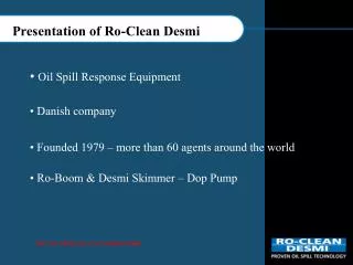 Presentation of Ro-Clean Desmi