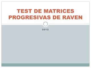 test de matrices progresivas de raven