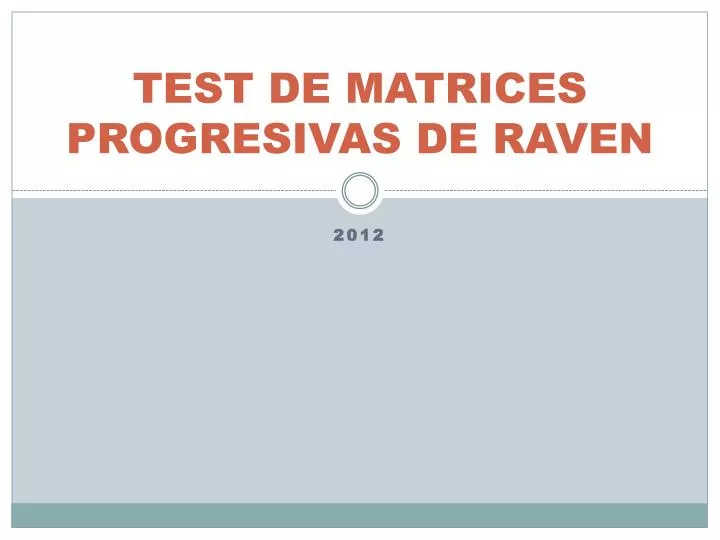 test de matrices progresivas de raven