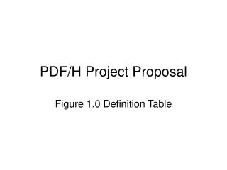 PDF/H Project Proposal