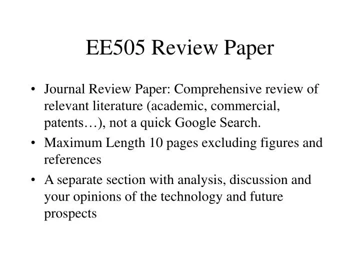 ee505 review paper