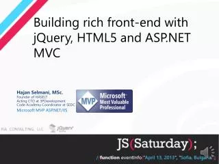 building rich front end with jquery html5 and asp net mvc