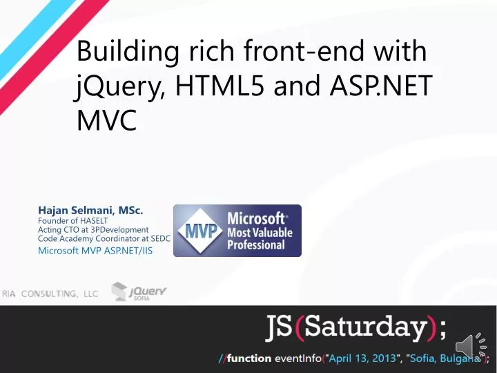 building rich front end with jquery html5 and asp net mvc