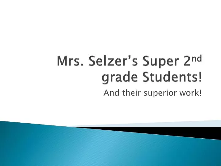 mrs selzer s super 2 nd grade students