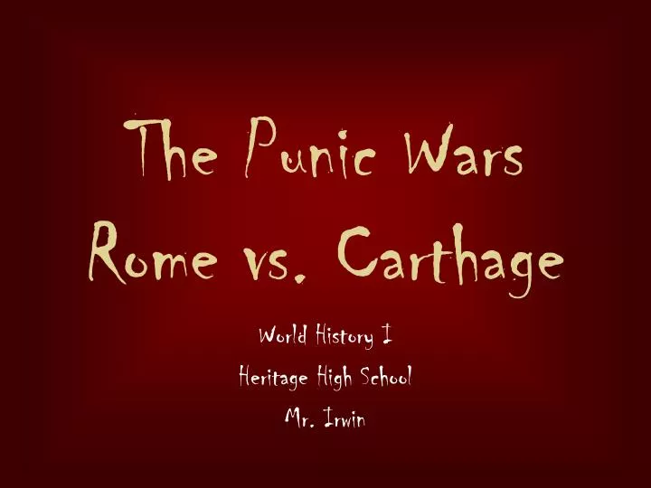 the punic wars rome vs carthage