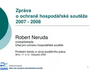 zpr va o ochran hospod sk sout e 2007 2008