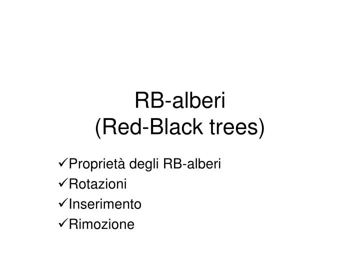 rb alberi red black trees