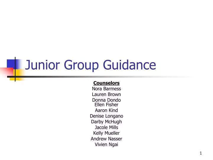 junior group guidance