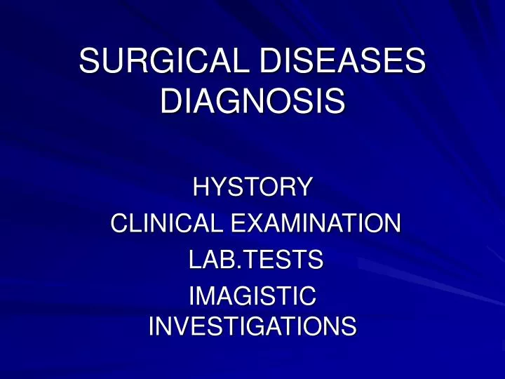 surgical diseases diagnosis