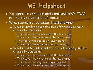 M3 Helpsheet