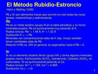 el m todo rubidio estroncio hahn y walling 1938