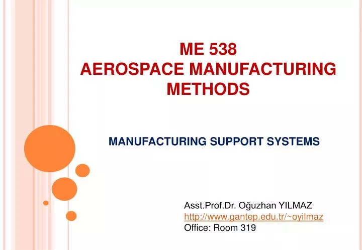 me 538 aerospace manufacturing methods